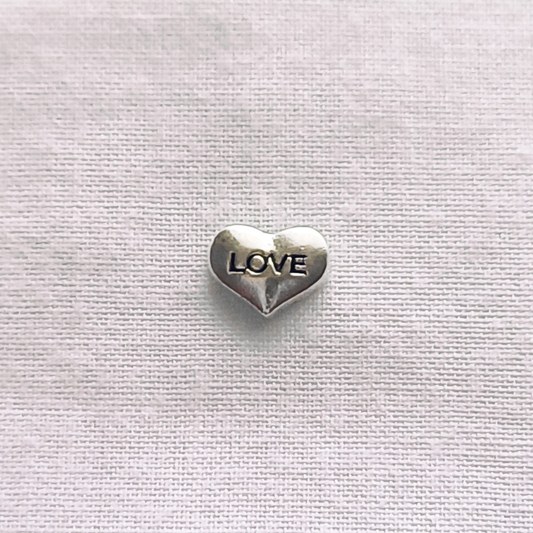 "Love" Word Heart Charm