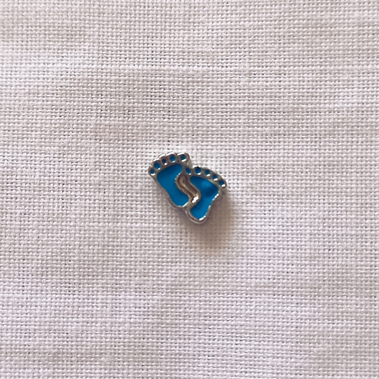 Tiny Blue Baby Feet Charm