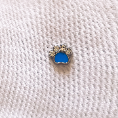 Small Blue Paw Charm