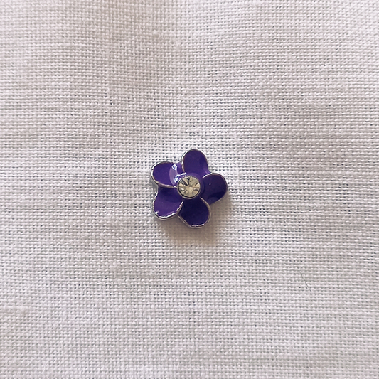 Small Purple Flower Charm