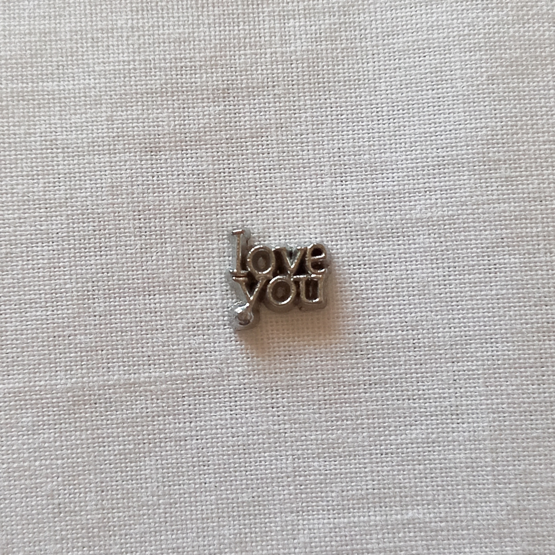 Silver "Love you" Word Charm