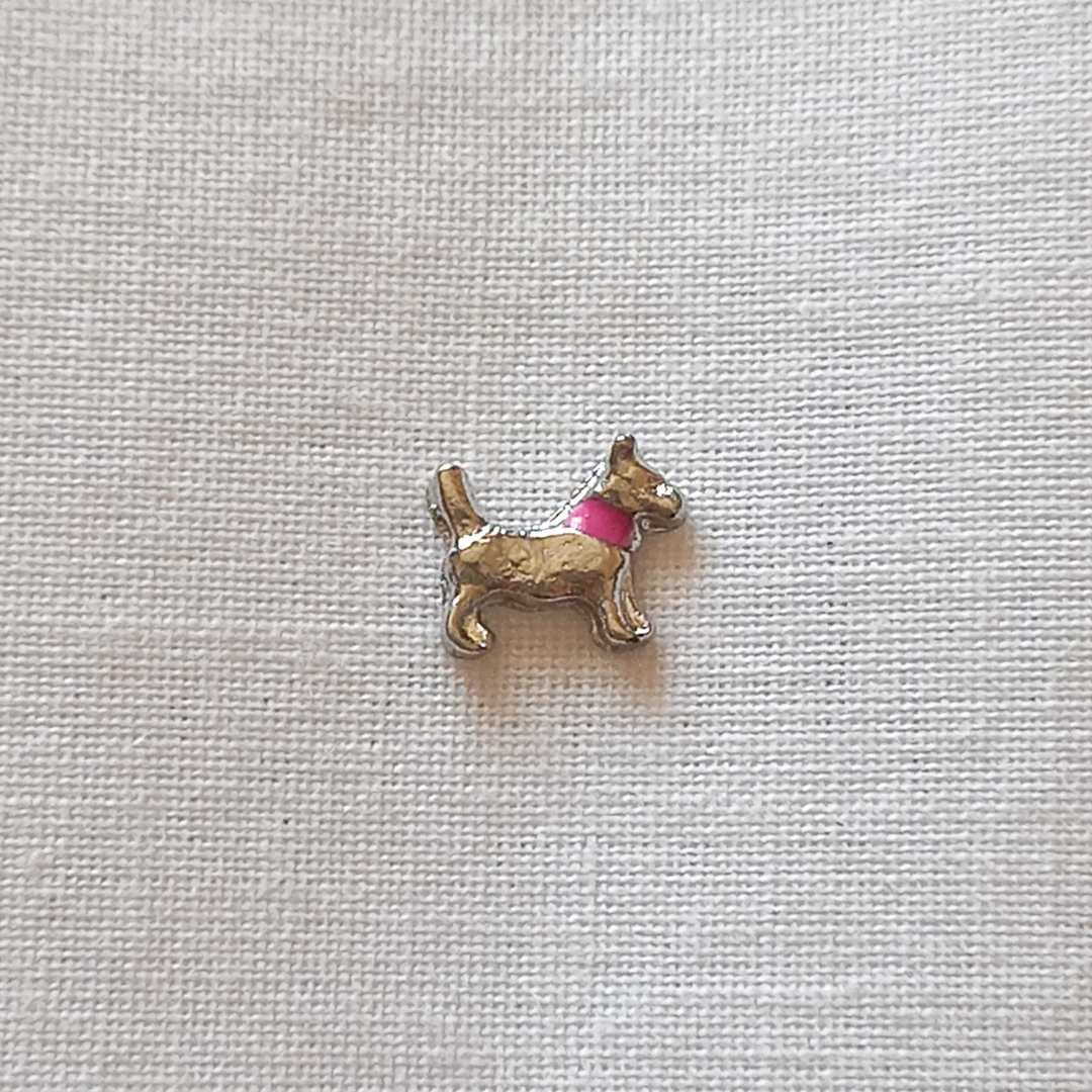 Small Dog With Pink Collar Charm