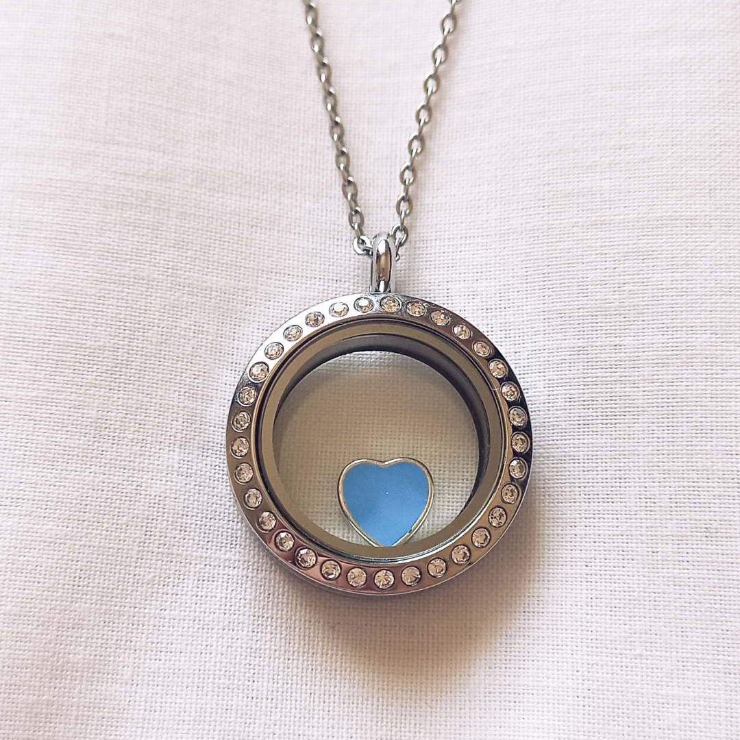 Baby Blue Color Heart Charm