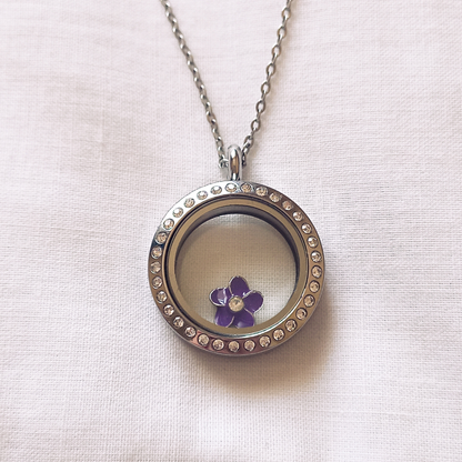 Small Purple Flower Charm