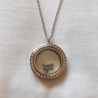 Silver "Love you" Word Charm