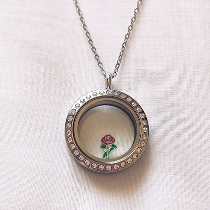 Rose With Stem Charm