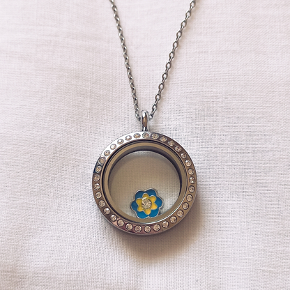 Blue & Yellow Flower Charm